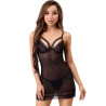 Livco Corsetti Fashion - Peignoir + Chemise + String Melisenda Cf 1709 Noir S